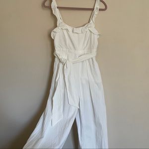 White Ruffles Jumpsuit